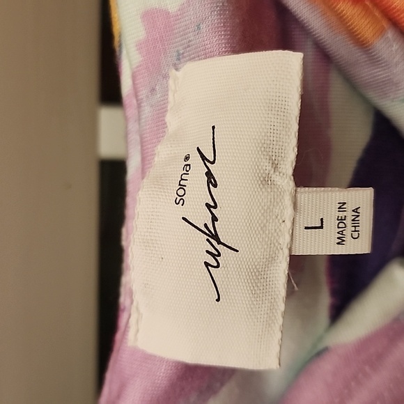 SOMA Trapeze Maxi Bra Dress In Fresh Tropical Blue sz large - Picture 5 of 9